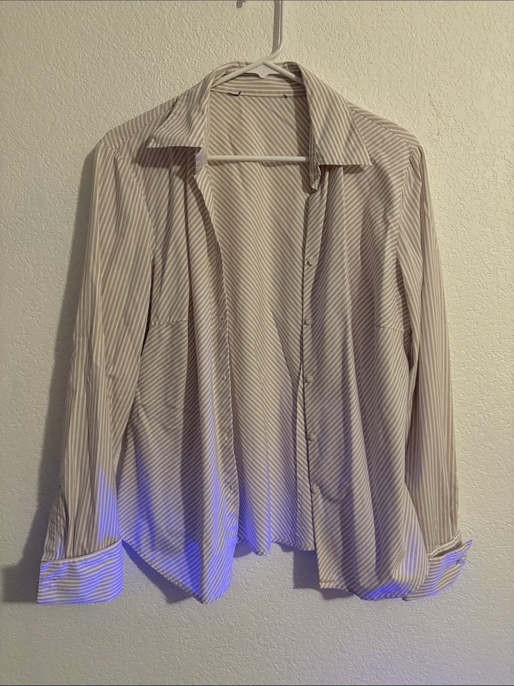 Women’s Classic Striped Button-Down Shirt in lavender